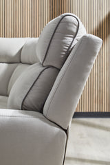 Social Pointe Pearl/Ash Chenille 5-Piece Power Reclining Sectional