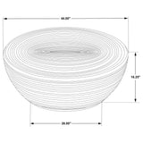 Macedo Round Ribbed Rattan Drum Coffee Table Black — product image 4