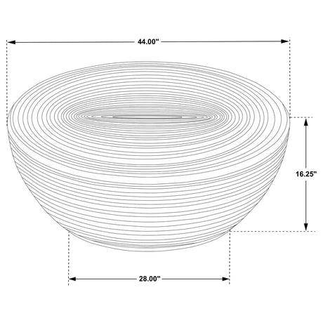 Macedo Round Ribbed Rattan Drum Coffee Table Black — product image 4