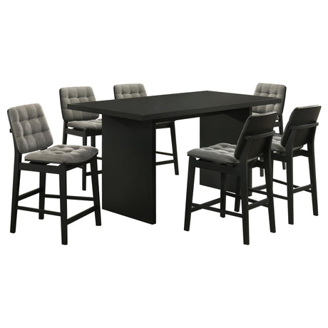 Decker 7-Piece 70-Inch Rectangular Counter Height Dining Set Grey and Black — product image 2