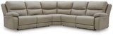 Narwhal Place Pebble Faux Leather 5-Piece Power Reclining Sectional