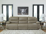 Narwhal Place Pebble Faux Leather 3-Piece Power Reclining Sectional