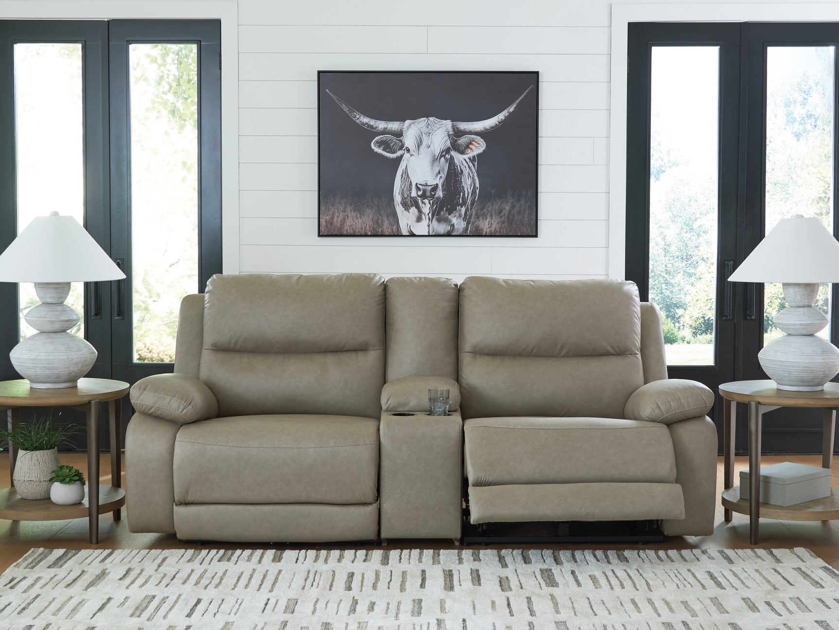 Narwhal Place Pebble Faux Leather 3-Piece Power Reclining Sectional