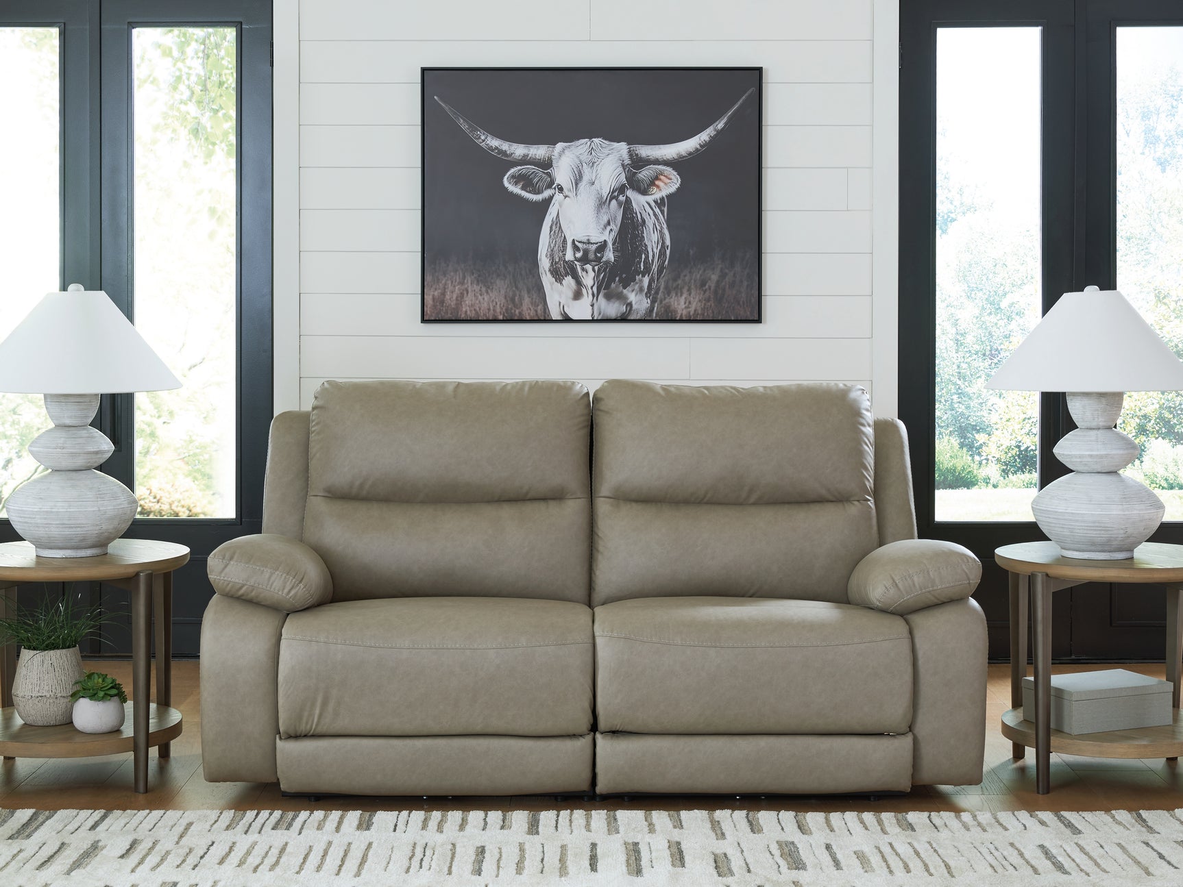 Narwhal Place Pebble Faux Leather 2-Piece Reclining Loveseat