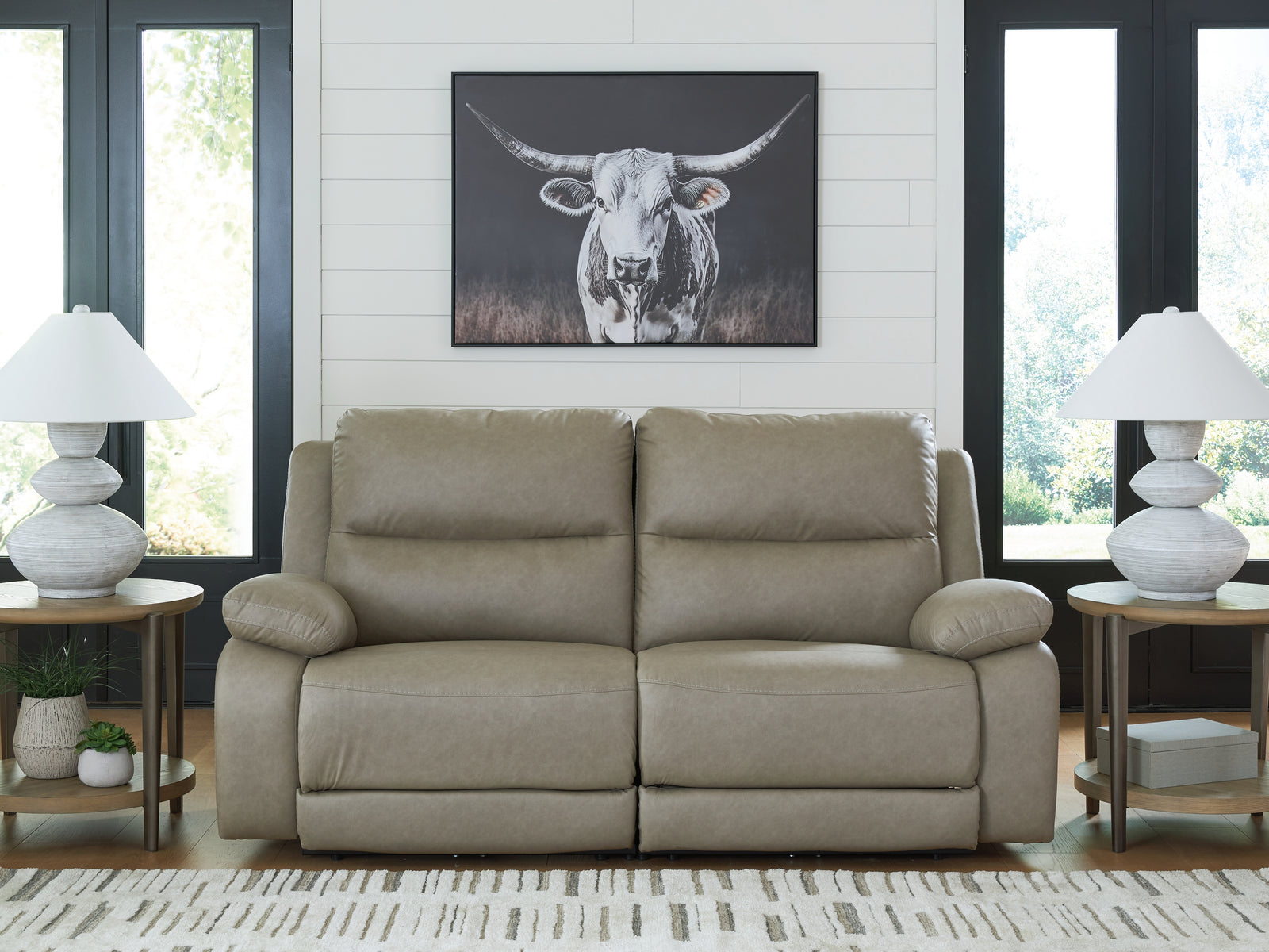 Narwhal Place Pebble Faux Leather 2-Piece Reclining Loveseat