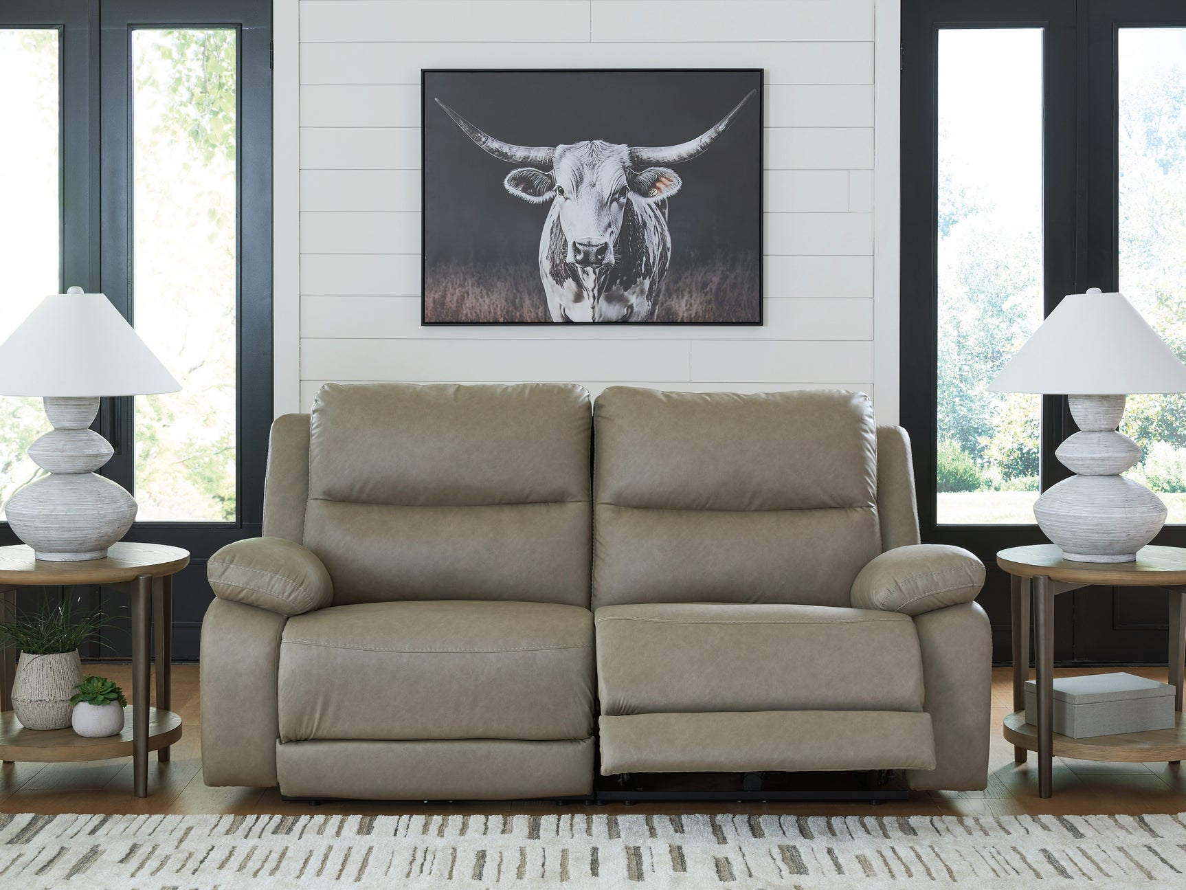 Narwhal Place Pebble Faux Leather 2-Piece Reclining Loveseat