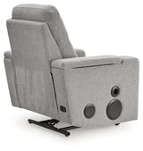 Pineland Pewter Performance Fabric,Next-Gen Nuvella™ Power Glider Recliner with Audio System