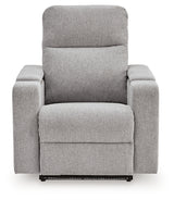 Pineland Pewter Performance Fabric,Next-Gen Nuvella™ Power Glider Recliner with Audio System