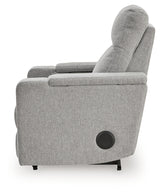Pineland Pewter Performance Fabric,Next-Gen Nuvella™ Power Glider Recliner with Audio System