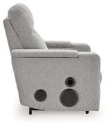 Pineland Pewter Performance Fabric,Next-Gen Nuvella™ Power Glider Recliner with Audio System