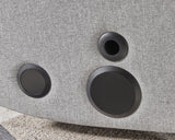 Pineland Pewter Performance Fabric,Next-Gen Nuvella™ Power Glider Recliner with Audio System