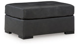 Brindley Pier Fog Leather Oversized Accent Ottoman