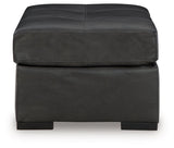 Brindley Pier Fog Leather Oversized Accent Ottoman