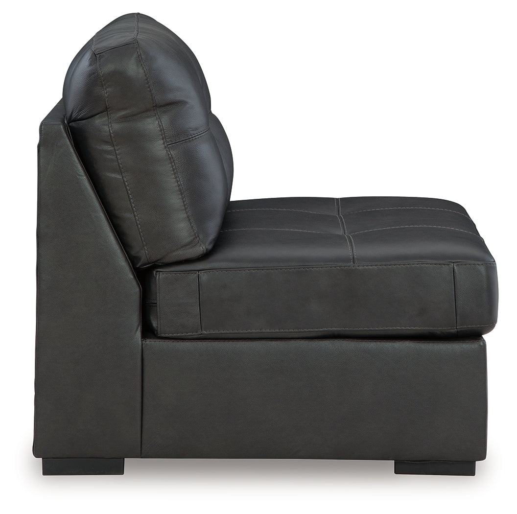 Brindley Pier Fog Leather 4-Piece Sectional
