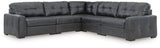 Brindley Pier Fog Leather 5-Piece Sectional