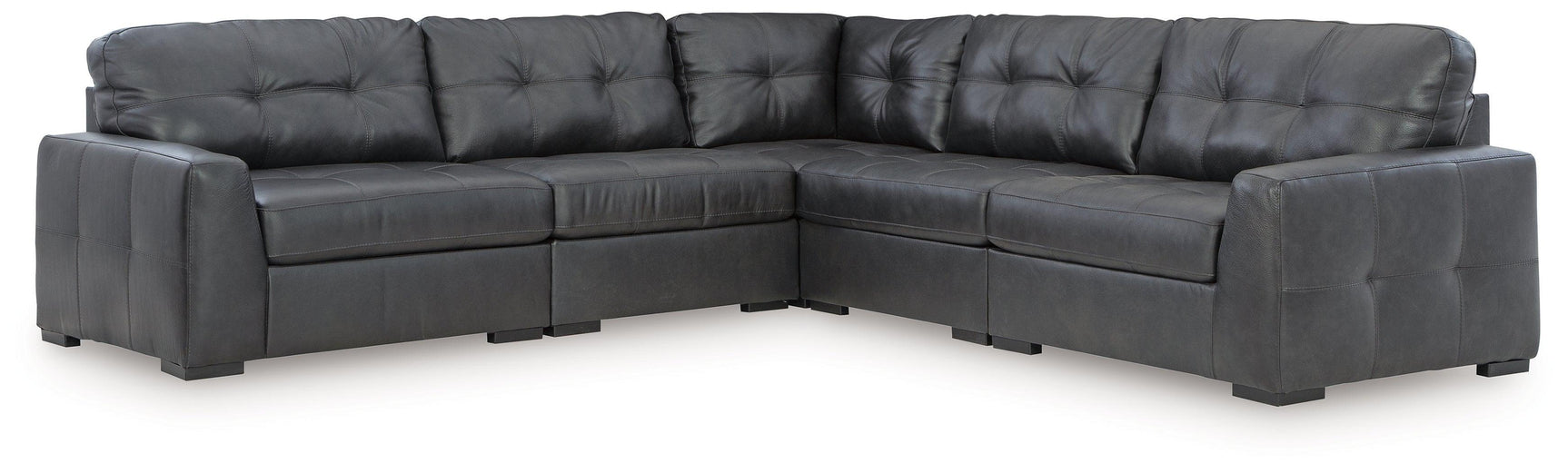 Brindley Pier Fog Leather 5-Piece Sectional