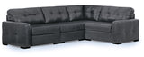 Brindley Pier Fog Leather 4-Piece Sectional