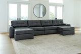 Brindley Fog Pier 4-Piece Sectional with Ottoman