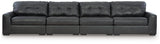 Brindley Pier Fog Leather 4-Piece Sectional