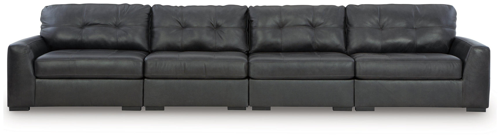 Brindley Pier Fog Leather 4-Piece Sectional