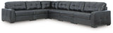Brindley Pier Fog Leather 6-Piece Sectional