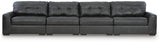 Brindley Pier Fog Leather 4-Piece Sectional