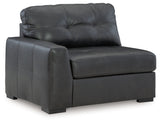 Brindley Pier Fog Leather 4-Piece Sectional