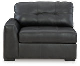 Brindley Pier Fog Leather 4-Piece Sectional