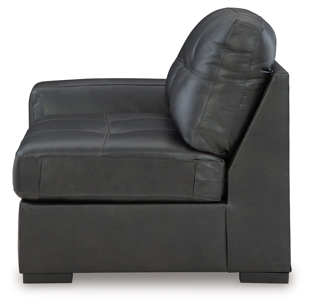 Brindley Pier Fog Leather 4-Piece Sectional