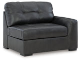 Brindley Pier Fog Leather 4-Piece Sectional