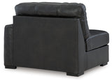 Brindley Pier Fog Leather 4-Piece Sectional