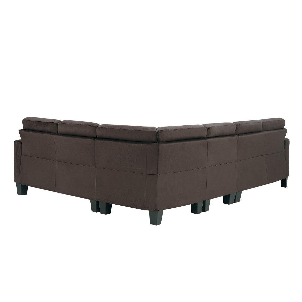 Lantana Chocolate Fabric Reversible Sectional