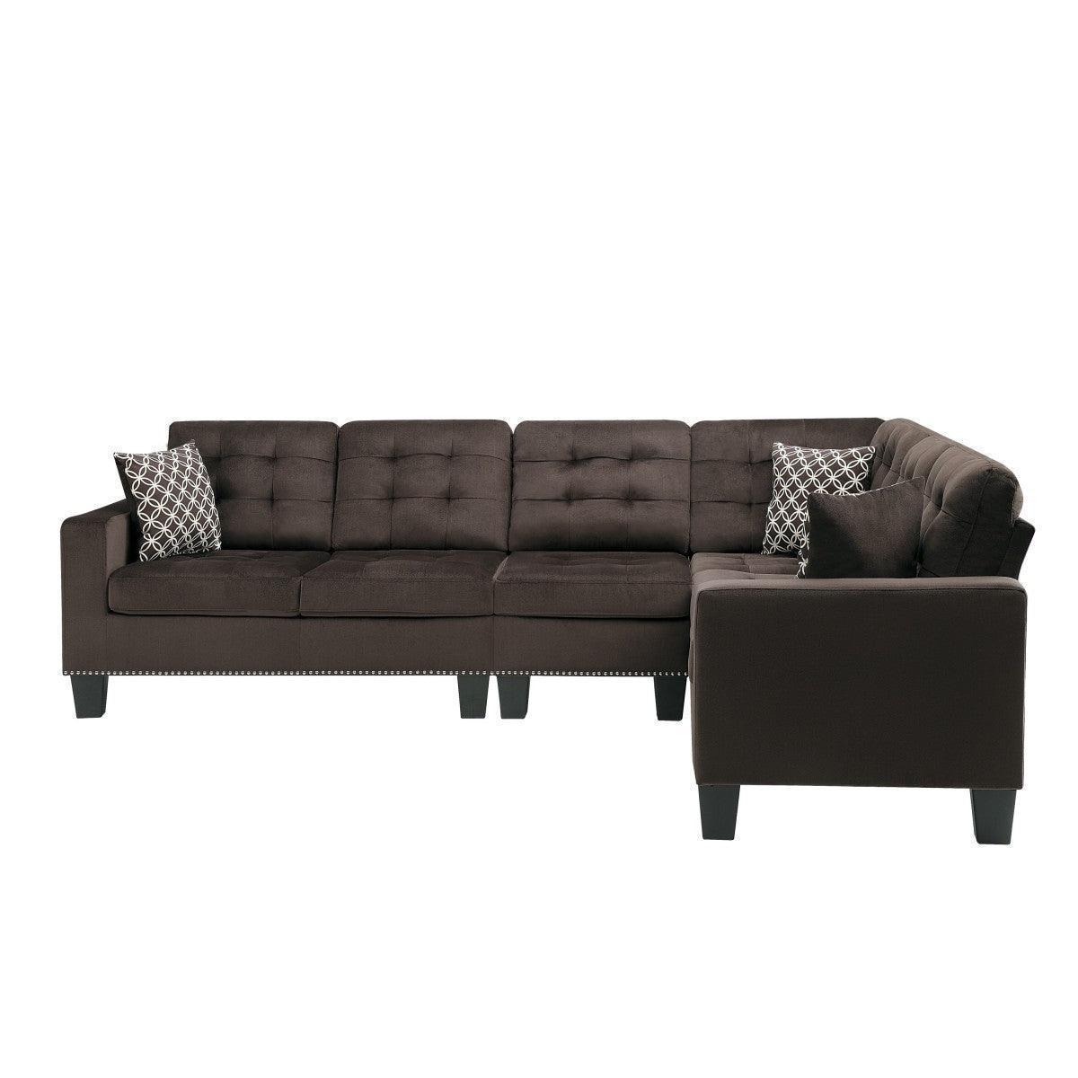 Lantana Chocolate Fabric Reversible Sectional