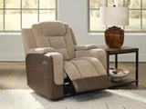 Mixed Motion Brownstone Chenille / Faux Leather Power Recliner — product image 6
