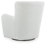 Rowenburg Cream Swivel Glider Accent Chair — back view