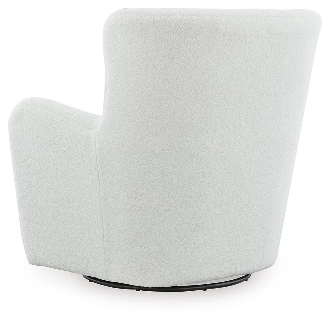 Rowenburg Cream Swivel Glider Accent Chair — back view