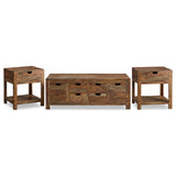 Esther 3-Piece Solid Sheesham Coffee and End Table Set Natural — product image 2