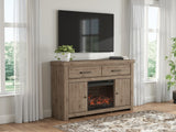 Garistyn Brown 62" TV Stand with Electric Fireplace — product view