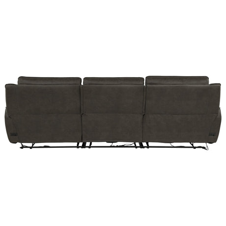 Marcell 3-Piece Transitional Power Reclining Sofa with USB Charging Grey — product image 5
