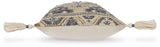 Winbury Traditional Blue Tan White Medallion Pillow Set of 4