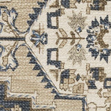 Winbury Traditional Blue Tan White Medallion Pillow Set of 4