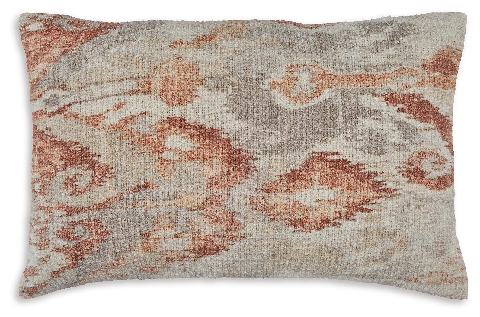 Aprover Rust Gray White Ikat Pillow Set of 4