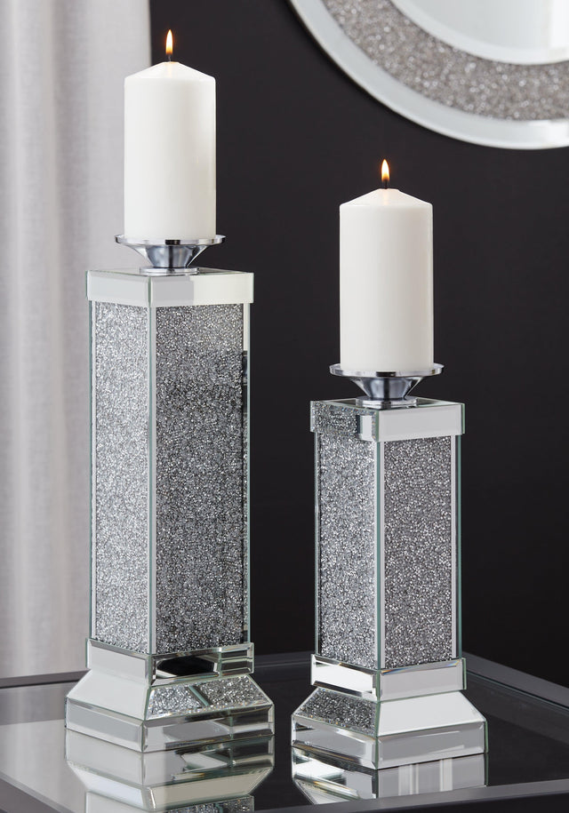 Charline Mirror Candle Holder (Set Of 2) - Ella Furniture