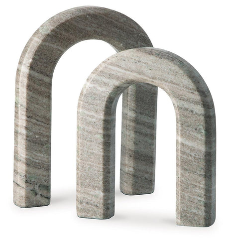 Keithton Taupe Sculpture Set (Set Of 2) - Ella Furniture