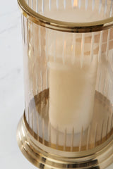 Aavinson Amber/Gold Finish Candle Holder