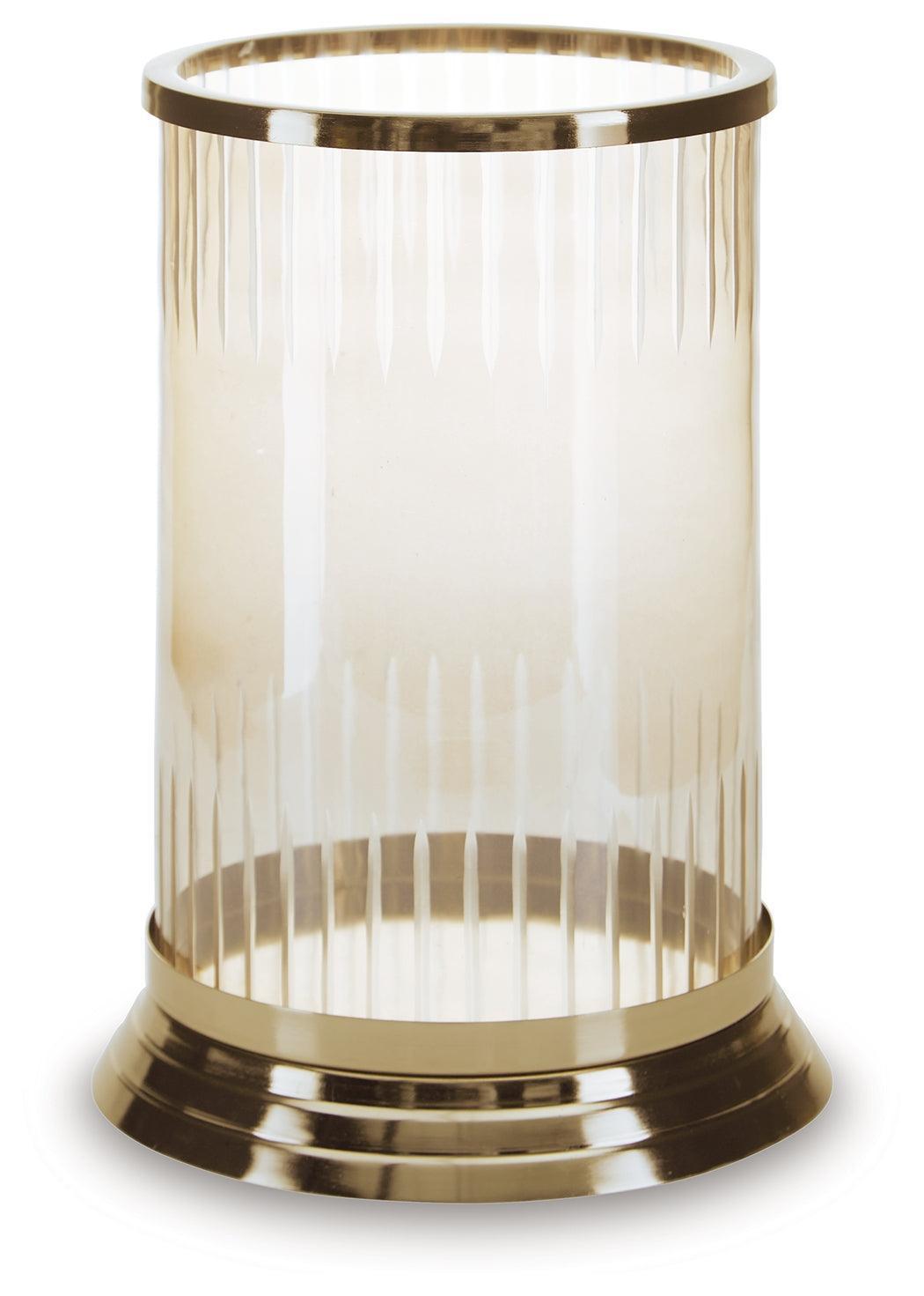 Aavinson Amber/Gold Finish Candle Holder