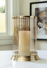 Aavinson Amber/Gold Finish Candle Holder