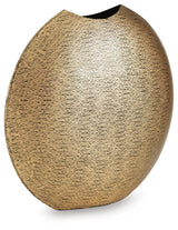 Iansboro Antique Gold Finish Vase angled view