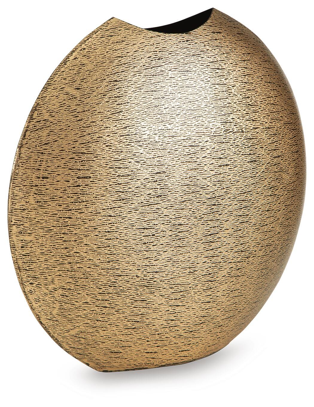 Iansboro Antique Gold Finish Vase angled view
