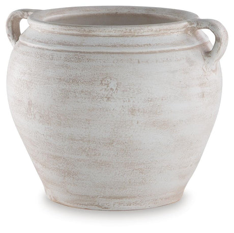 Meadie Distressed White Vase view 3
